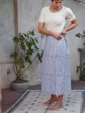 Wrap skirts by Khasto a product of craftsmanship and sustainability. The skirt with wrap is hand block printed and quilted has an inner lining of our celebrated soft voile for an optimal wearing comfort.