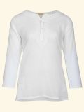 Sheer white blouse by Khasto a product of craftsmanship and sustainability. The women Sheer blouse is hand block printed and has an inner lining of our celebrated soft voile for an optimal wearing comfort.