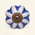 Drawer and Door Knobs - Blue Hearts Ceramic