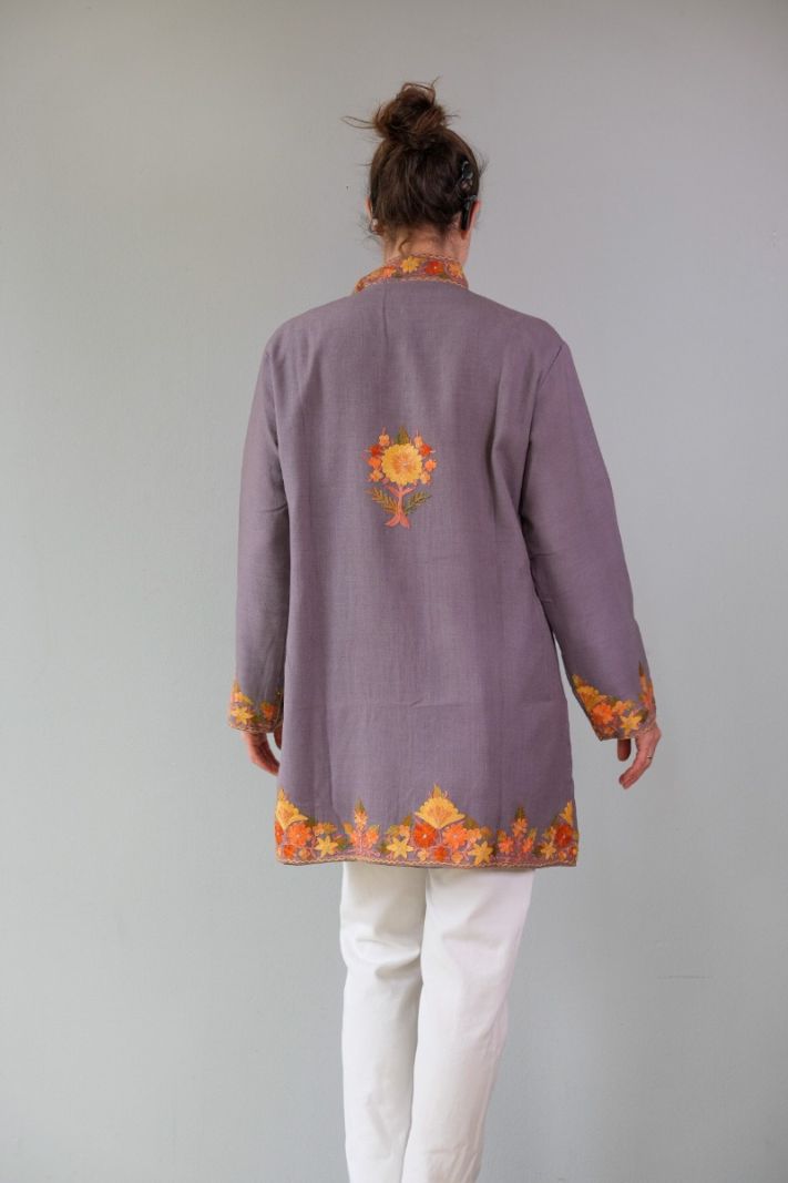 Coat hand embroidered on wool, Nepal