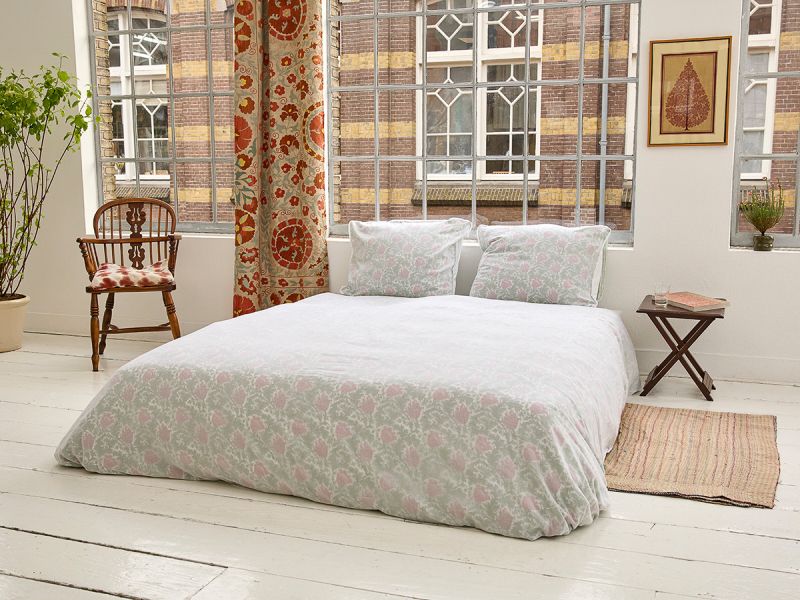 Enjoy the Khasto sleeping experience with the Bedding Set - Red Morris Flower. Handmade from thin layers of soft & airy 100% cotton GOTS certified.
