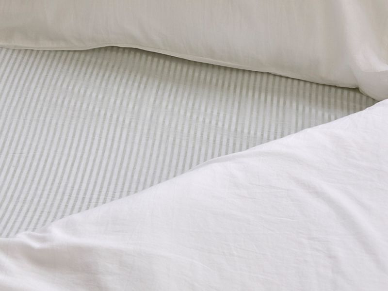 fitted sheet green stripe
