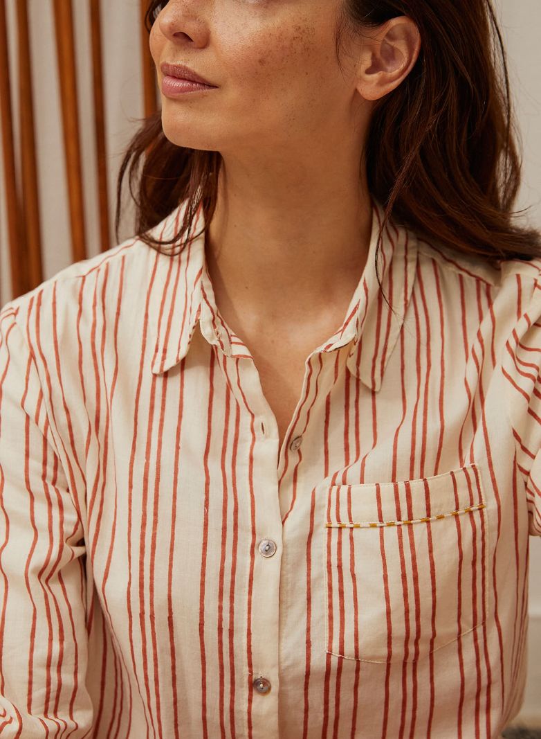 Casual Blouse - Red Stripe