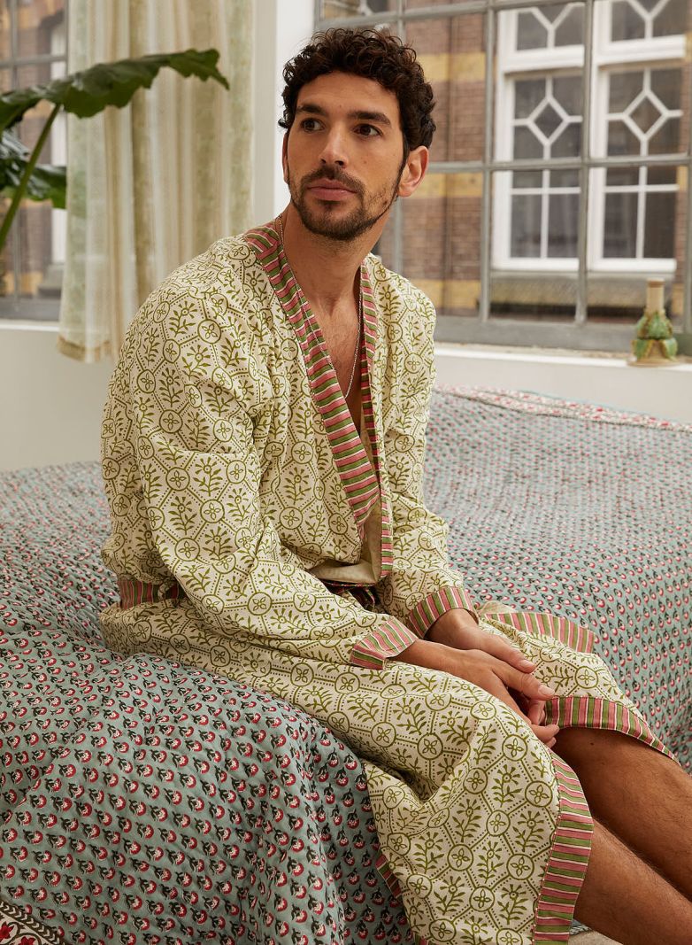Dressing Gown - Green Bloom