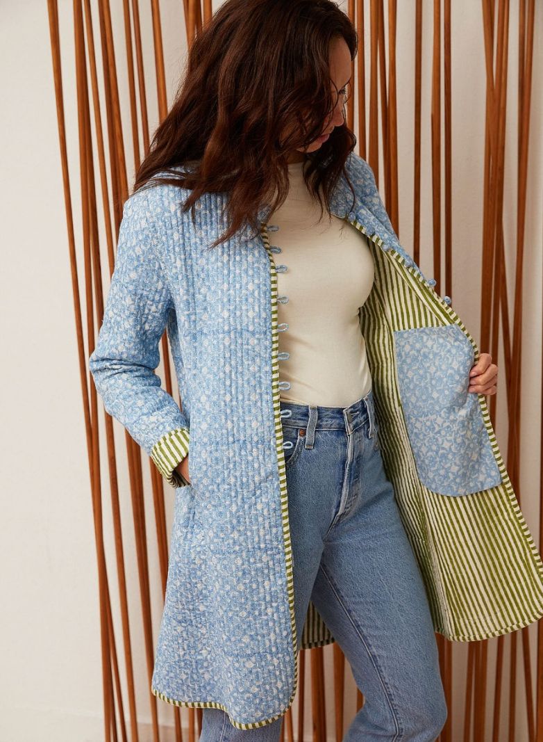 Long Quilted Coat - Blockprint Collection '23