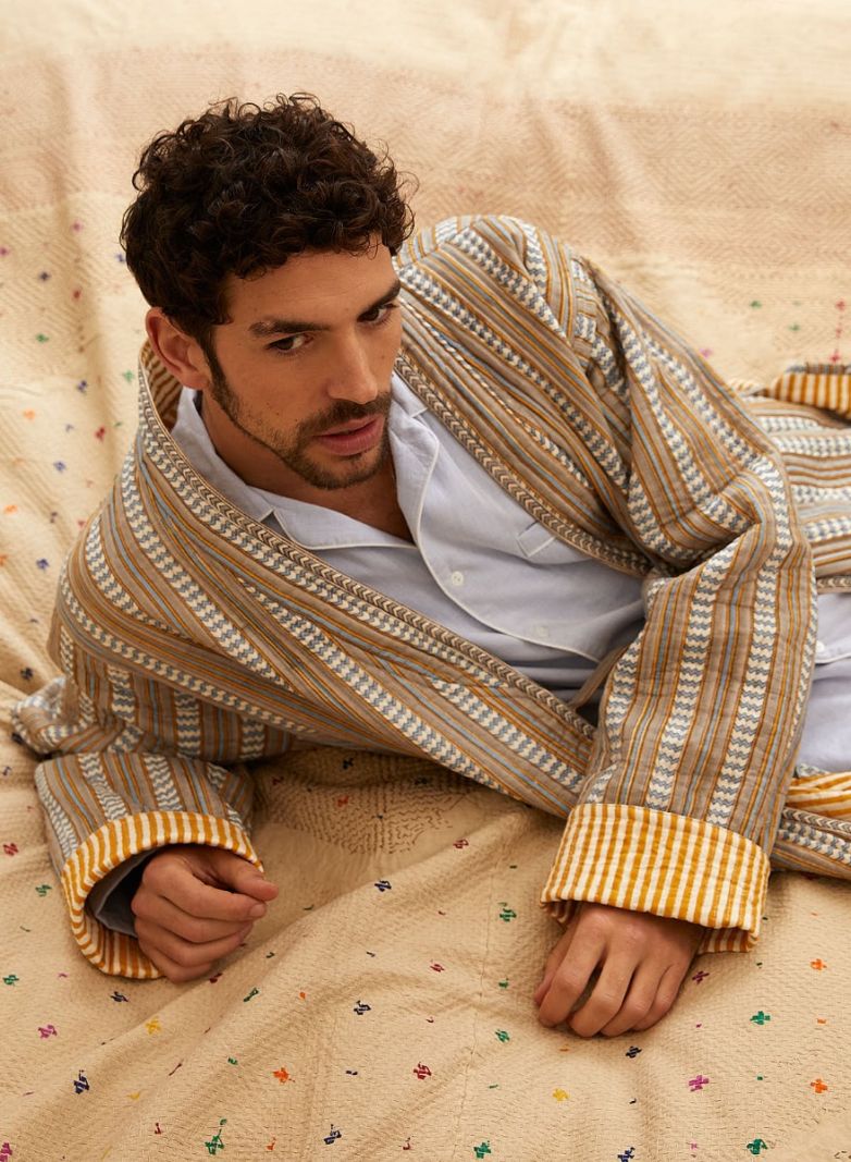 Quilted Maxi Coat Men - Blockprint Collection '23