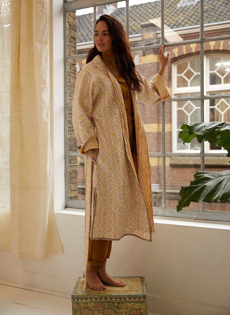 Quilted Maxi Coat Women - Blockprint Collection '23