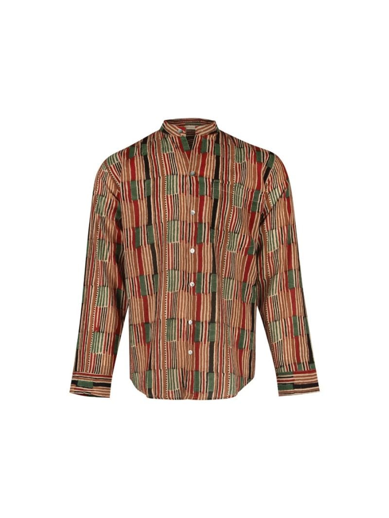 Heren blouse met African stripe gemaakt van katoen – Zomer Collectie