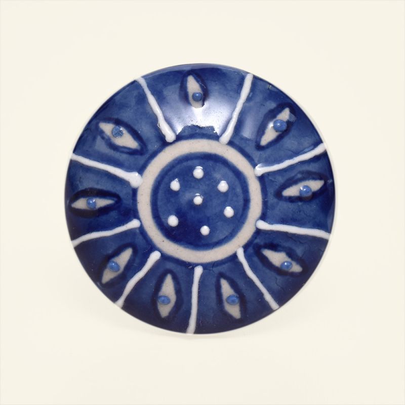 Drawer and Door Knobs - Blue Large Ceramic 2