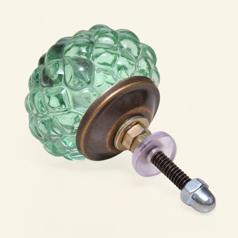  Drawer and Door Knobs - Green Glass