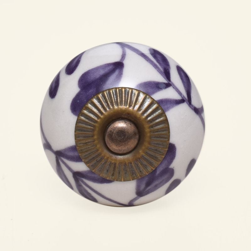Drawer and Door Knobs - Purple Ceramic