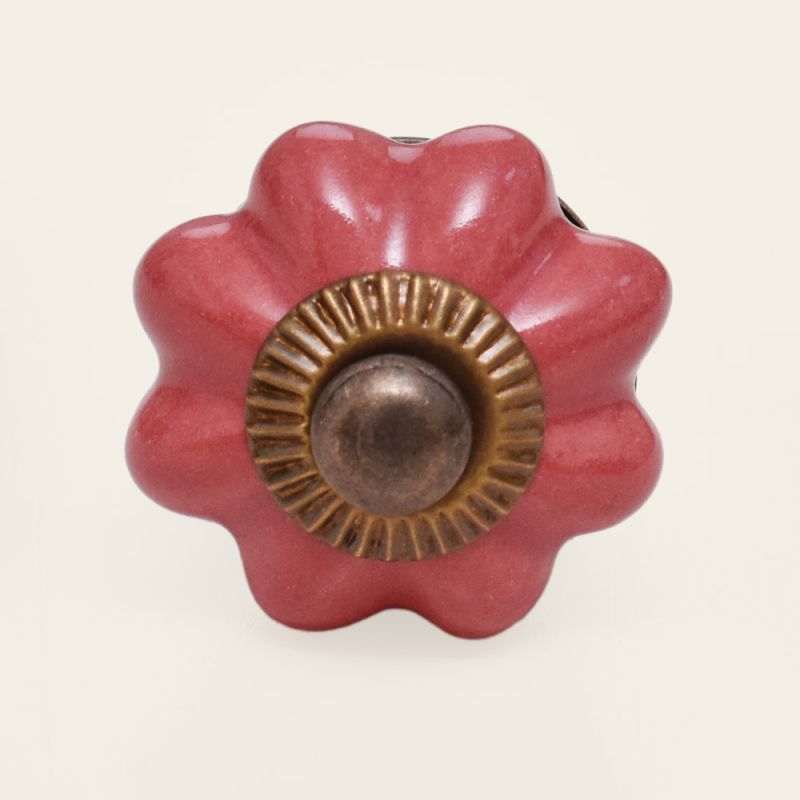 Drawer and Door Knobs - Pink Small Ceramic