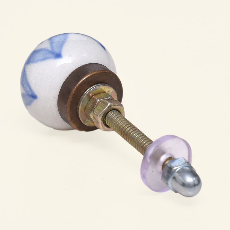  Drawer and Door Knobs - Small Blue Ceramic