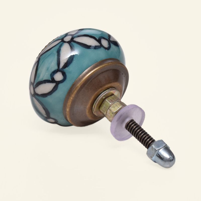  Drawer and Door Knobs - Turqoise Ceramic