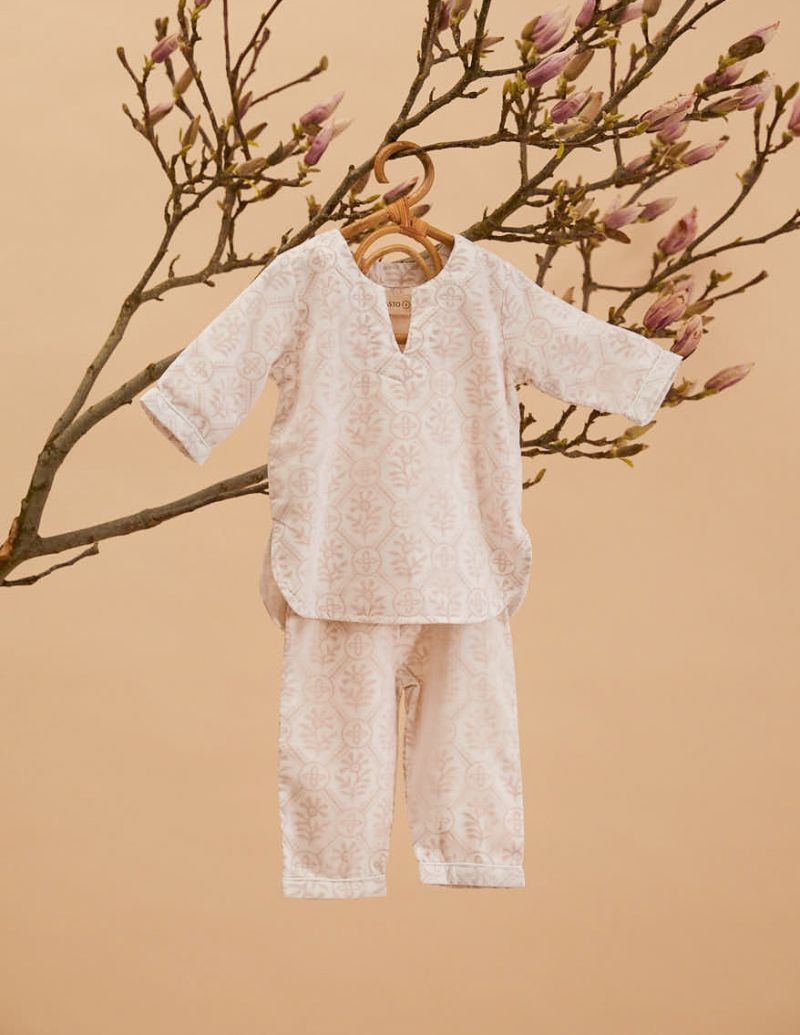 Kids Pyjama - Beige Bloom