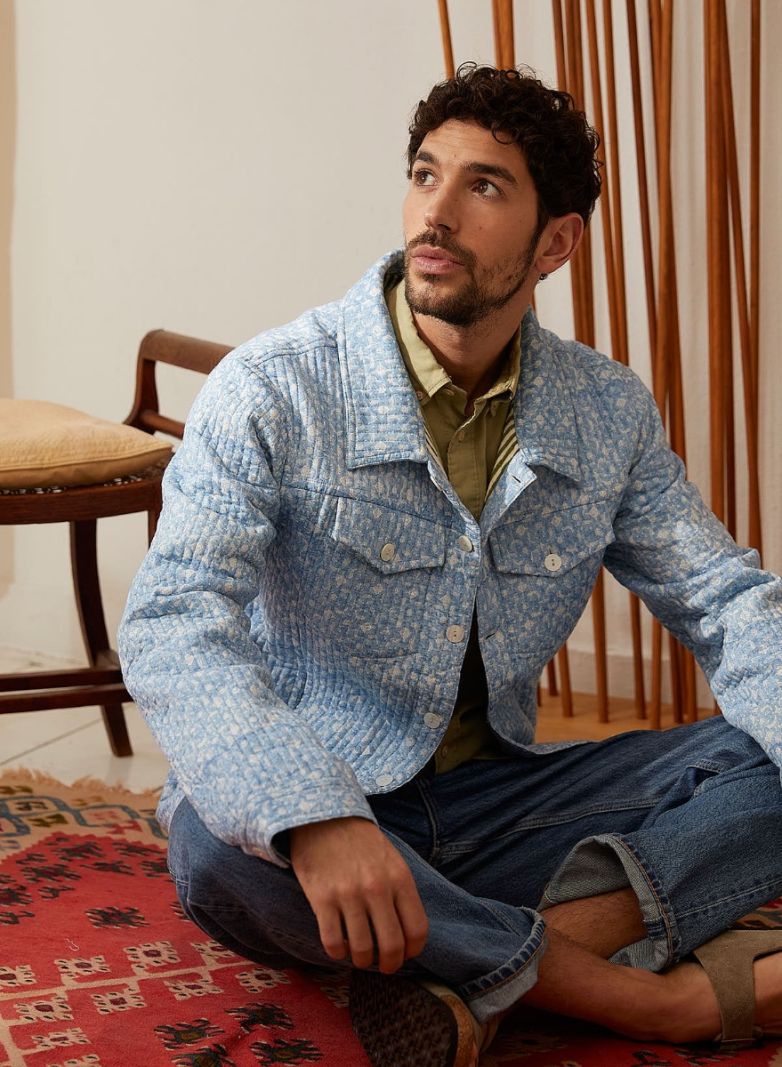 Short Quilted Coat Men - Blockprint Collection '23