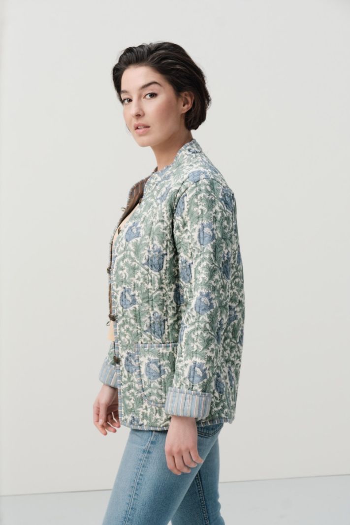Short Quilted Coat - Blockprint Collection