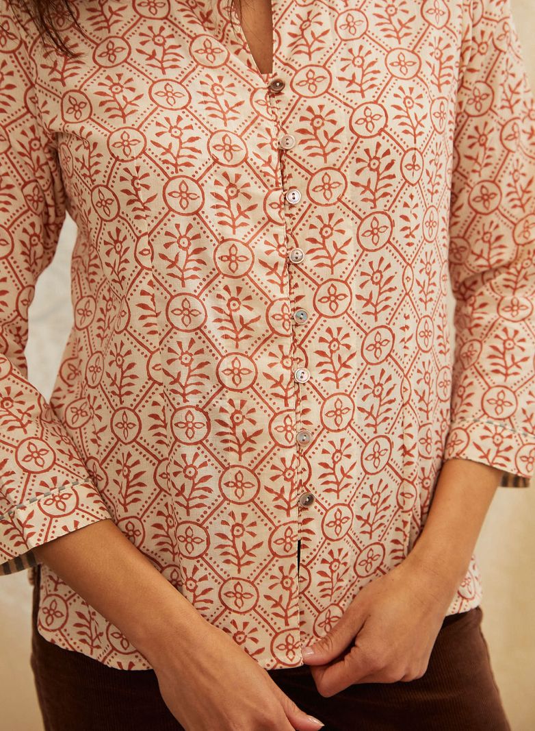 Summer Blouse - Red Bloom