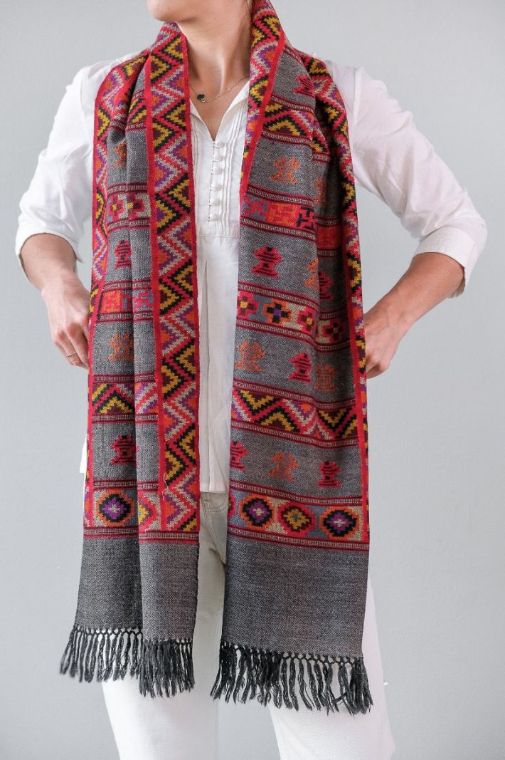 Scarf, yakwool, handwoven